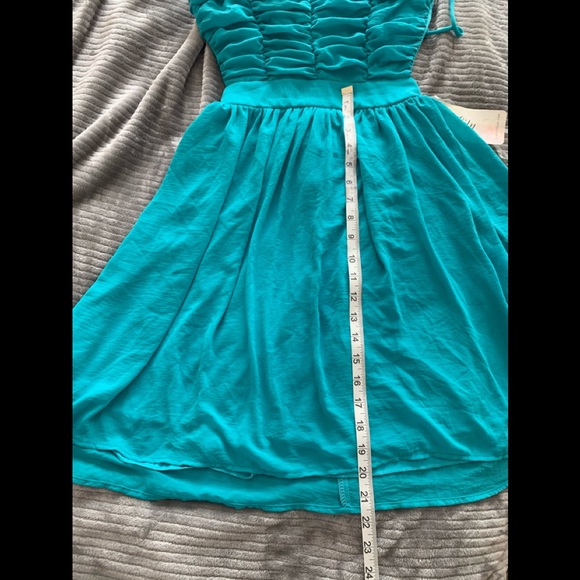 Boutique dress, open cross back, aqua / seafoam - Picture 9 of 9